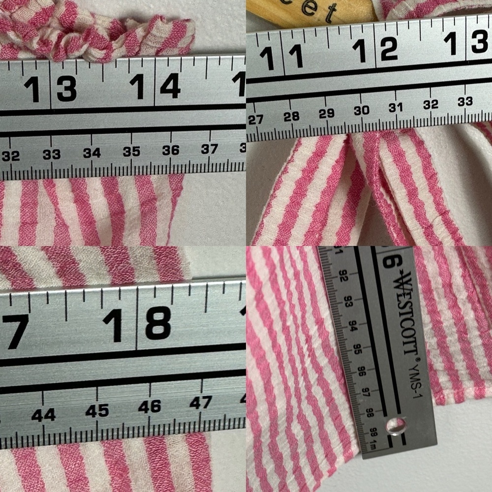 Sezane Juliette Pink Striped Midi Dress Size 34 French of US 2 Romantic Bohemian - Picture 11 of 13